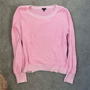 Talbots Women’s Pink Striped Crew Sweater